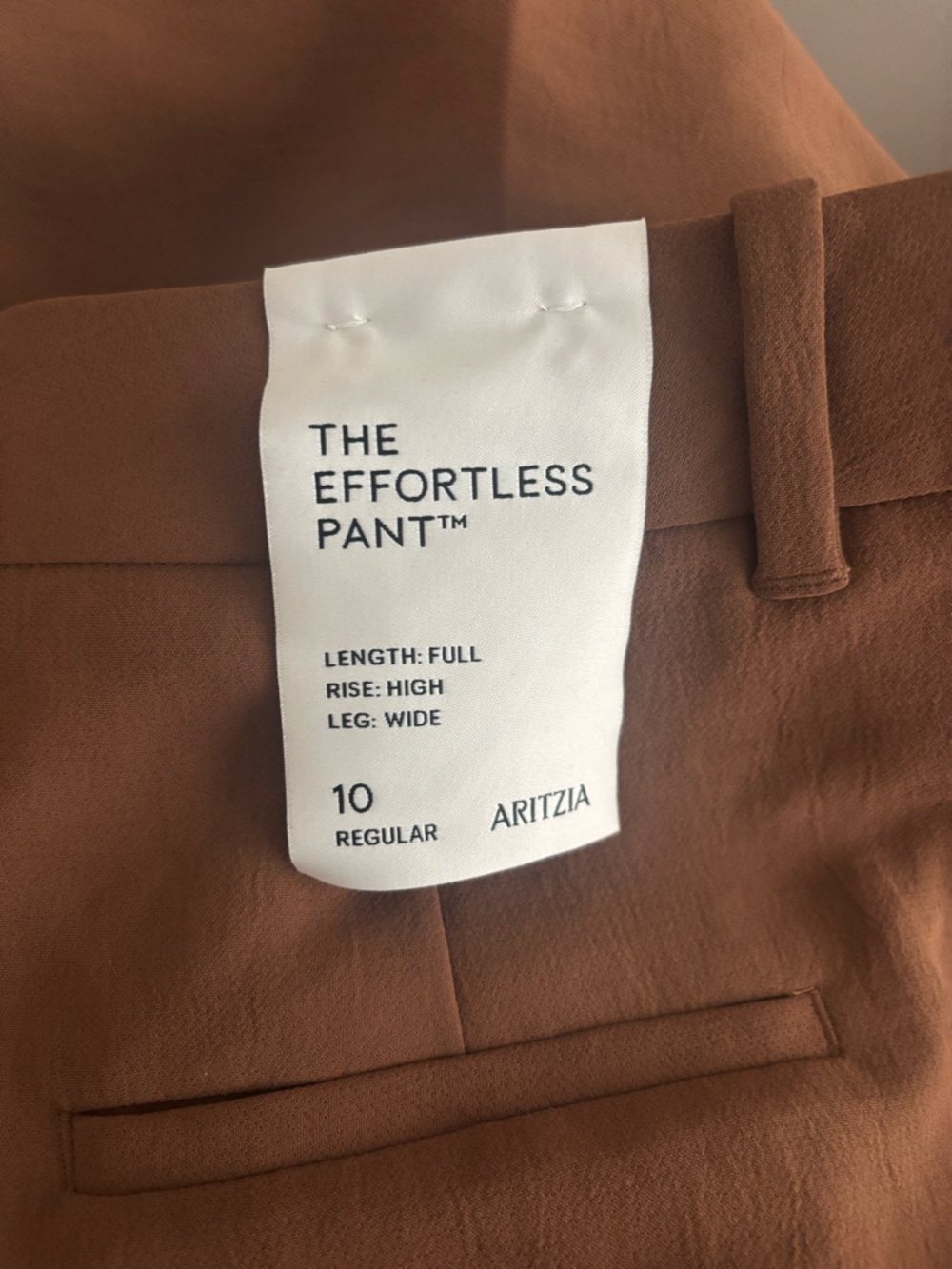 Aritzia Effortless Pant chocolatier brown